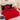 Lenjerie de pat cu Elastic, Bumbac Finet, Pat Dublu, 6 Piese, Buline, Rosu/Negru, J14431-ELASTIC
