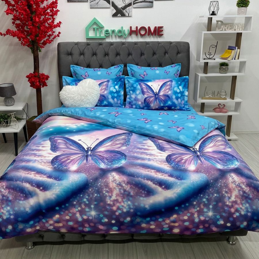 Lenjerie Bumbac Finet Cu Elastic, 6 Piese, Fluturi, Multicolor, T331 — fotografie reală, acasă