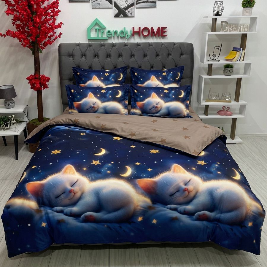 Lenjerie Bumbac Finet Cu Elastic, 6 Piese, Pisicute, Multicolor, T336 — fotografie reală, acasă