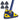Mop Telescopic cu Cap Triunghiular, Rotire 360 Grade, 4 Lavete Incluse, 127 cm, Albastru/Galben, TENO550