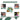 Set 15 Baloane, Model Frunze, Pentru Petreceri/Aniversari/Evenimente, O Singura Dimensiune, 3 Culori, Latex, Verde/Auriu/Transparent, TENO305