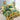 Lenjerie pat dublu cu Elastic, 6 PIESE, Bumbac Finet, Floarea Soarelui, Verde/Galben, J244071-ELASTIC