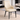 Scaun dining tapitat crem, imitație piele, picioare metalice negre, design modern, 831-2
