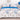 Lenjerie Pat Dublu Bumbac Satinat cu Elastic – Bambus, Alb cu Gri Perlat și Albastru Regal, 4 Piese, 180×200, PT1061-Elastic