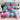 Lenjerie pat dublu, 6 PIESE, 5D, Bumbac Finet, Perle Si Puf, Multicolor, J1238