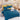 Lenjerie de pat dublu cu Elastic, Finet, 6 Piese, Inimi, Albastru/Galben, J23430-ELASTIC