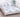 Husa Pat dublu cu elastic, Bumbac Satinat, 180x200, Frunze, Alb/Gri, P23754