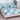 Husa Pat dublu cu elastic, Bumbac Satinat, 180×200, Frunze, Turcoaz, P23772