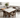 Masă Dining Extensibilă 120×95 cm – Blat Alb Marmorat și Structură Lemn, L-173