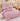 Lenjerie pat dublu, 6 PIESE, Bumbac Finet, Model Inflorat, Roz, J14334