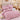Lenjerie pat single 1 Persoana, 4 PIESE, Bumbac Finet, Model Inflorat, Roz, J14220