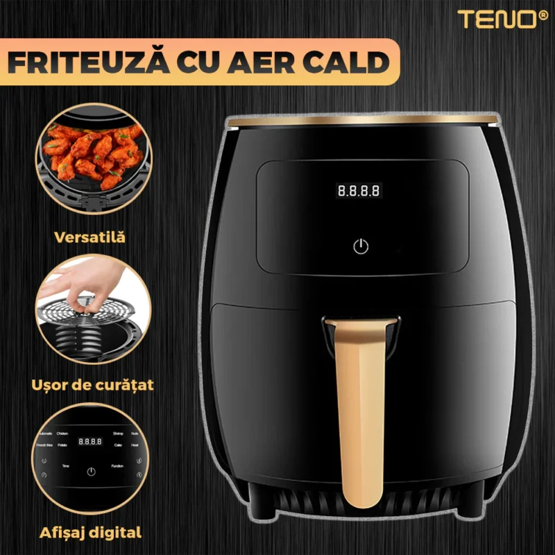 Friteuza Fara Ulei Air Fryer, Tehnologie Smart Sensing, Afisaj Digital, Capacitate 4.5 L, 220 V, TN1002