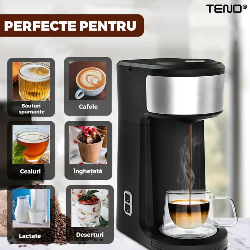 Set 4 Cani de Sticla cu Perete Dublu, model COFFEE, Termorezistente, Capacitate 200 ml, TN1001