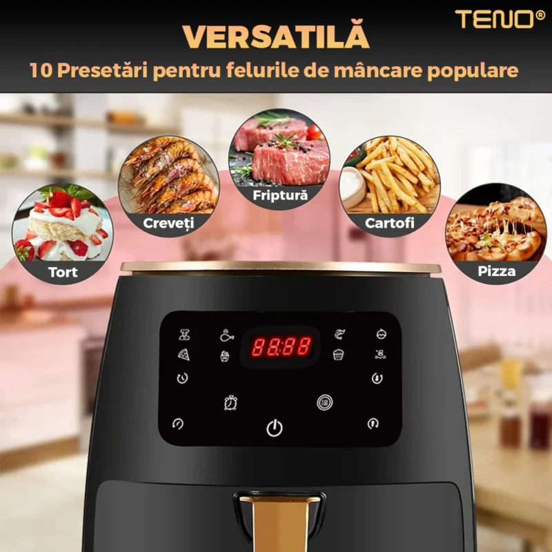 Friteuza Fara Ulei Air Fryer, Tehnologie Smart Sensing, Afisaj Digital, Capacitate 4.5 L, 220 V, TN1002