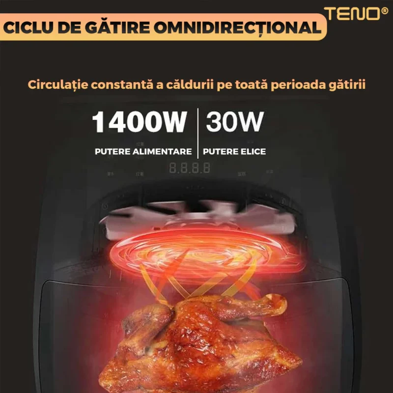 Friteuza Fara Ulei Air Fryer, Tehnologie Smart Sensing, Afisaj Digital, Capacitate 4.5 L, 220 V, TN1002