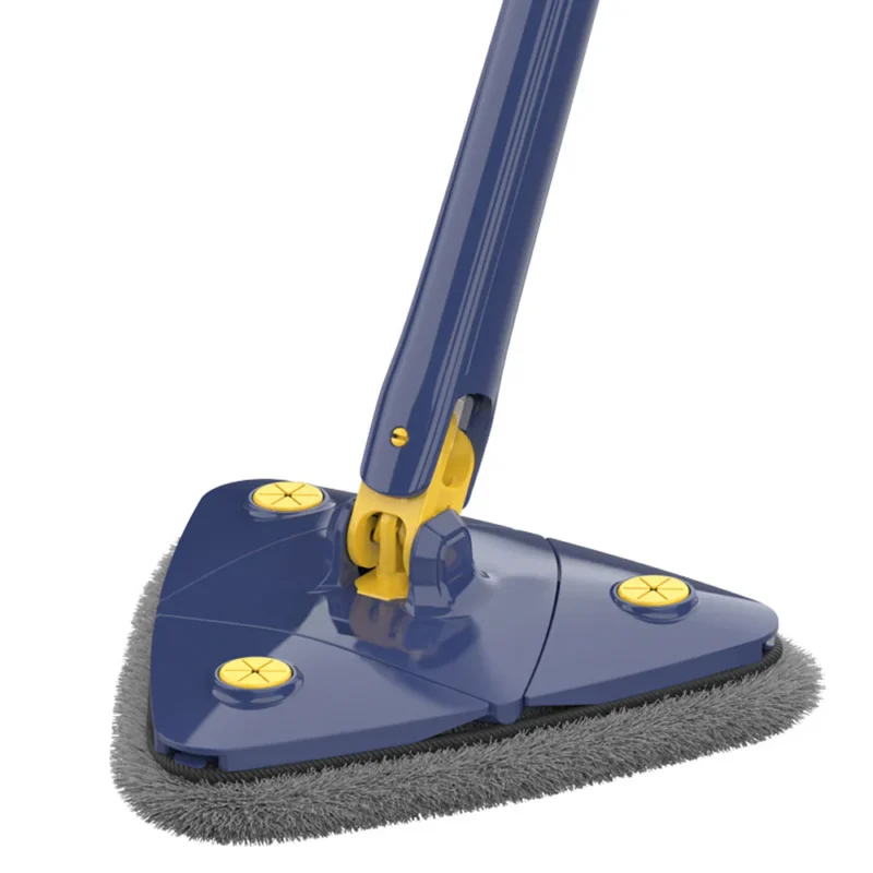 Mop Cu Cap Triunghiular, Rotire 360 Grade, Telescopic, Curatare Usoara, 1 Laveta Inclusa, 127 Cm, Albastru/Galben, TENO669