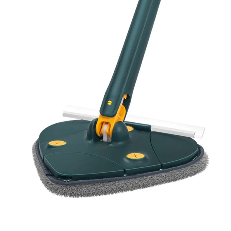 Mop Telescopic cu Cap in Forma de Inima, Rotire 360 Grade, 127 cm, Verde/Galben, TENO1158