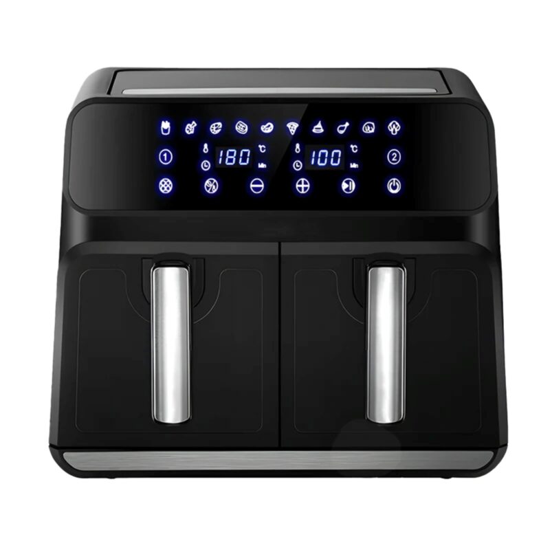 Friteuza Dubla Fara Ulei Air Fryer, Tehnologie Smart Sensing, Programe Smart-Chef Automate, Afisaj Digital, 8 L, 20-240 V, TENO753