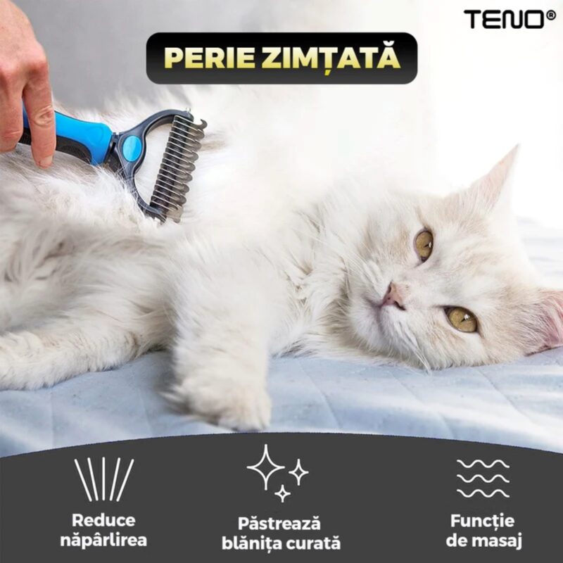 Kit Pentru Ingrijire Animale Premium, 4 Accesorii, Manusi Pentru Animale, Perie cu Zimti, Perie Pentru Scame, Perie de Lemn, Durabile, Calitative, TENO1011