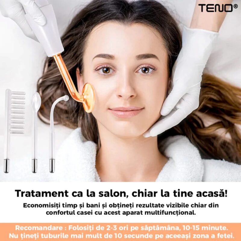 Electroderm Multifunctional, Tratament cu Frecventa Inalta Pentru Acnee, Riduri, Infrumusetare Faciala, Lifting, TENO216