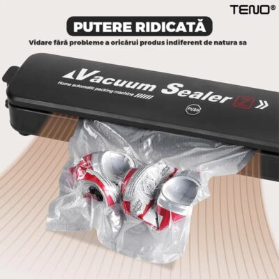 Aparat de Sigilat si Vidat Portabil, Set 8 Role de Vidat Gofrate 15cm x 5m, Alimente si Obiecte, Vidare Umeda/Uscata/Soft, 90W, 220V, TENO1224