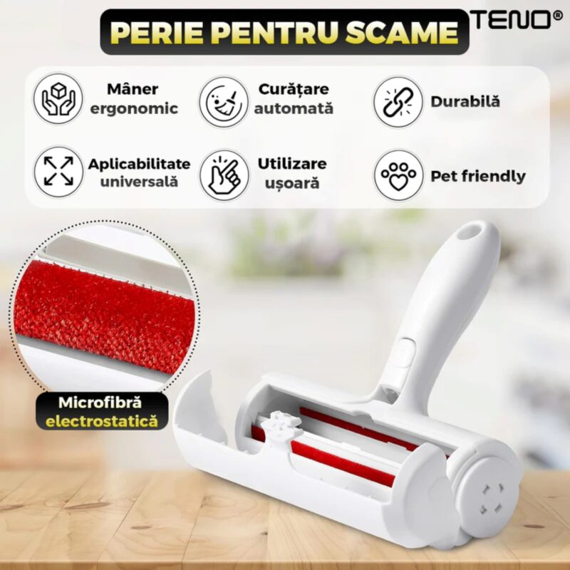 Kit Pentru Ingrijire Animale Premium, 4 Accesorii, Manusi Pentru Animale, Perie cu Zimti, Perie Pentru Scame, Perie de Lemn, Durabile, Calitative, TENO1011