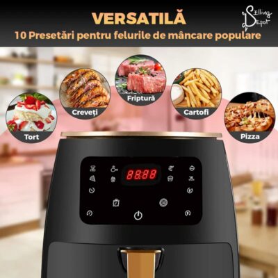 Friteuza Fara Ulei Air Fryer, Tehnologie Smart Sensing, Programe Smart-Chef Automate, Afisaj Digital, 4.5 L, Tehnologie de Eliminare a Grasimii, TENO854